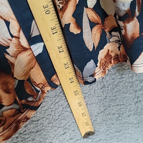 Honeyme Oversized Womens Dress Midi Pockets Floral Size Small Ruffle Sleeves NWT - Picture 9 of 11